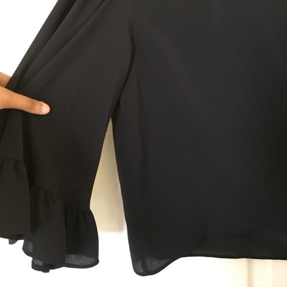 Black, long sleeved blouse - Picture 5 of 6